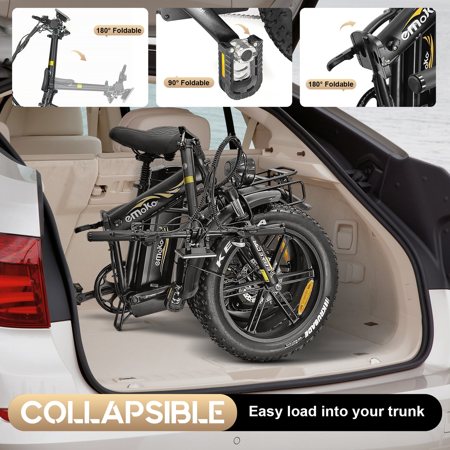 C94 folding electric bike 48v 35AH battery long range