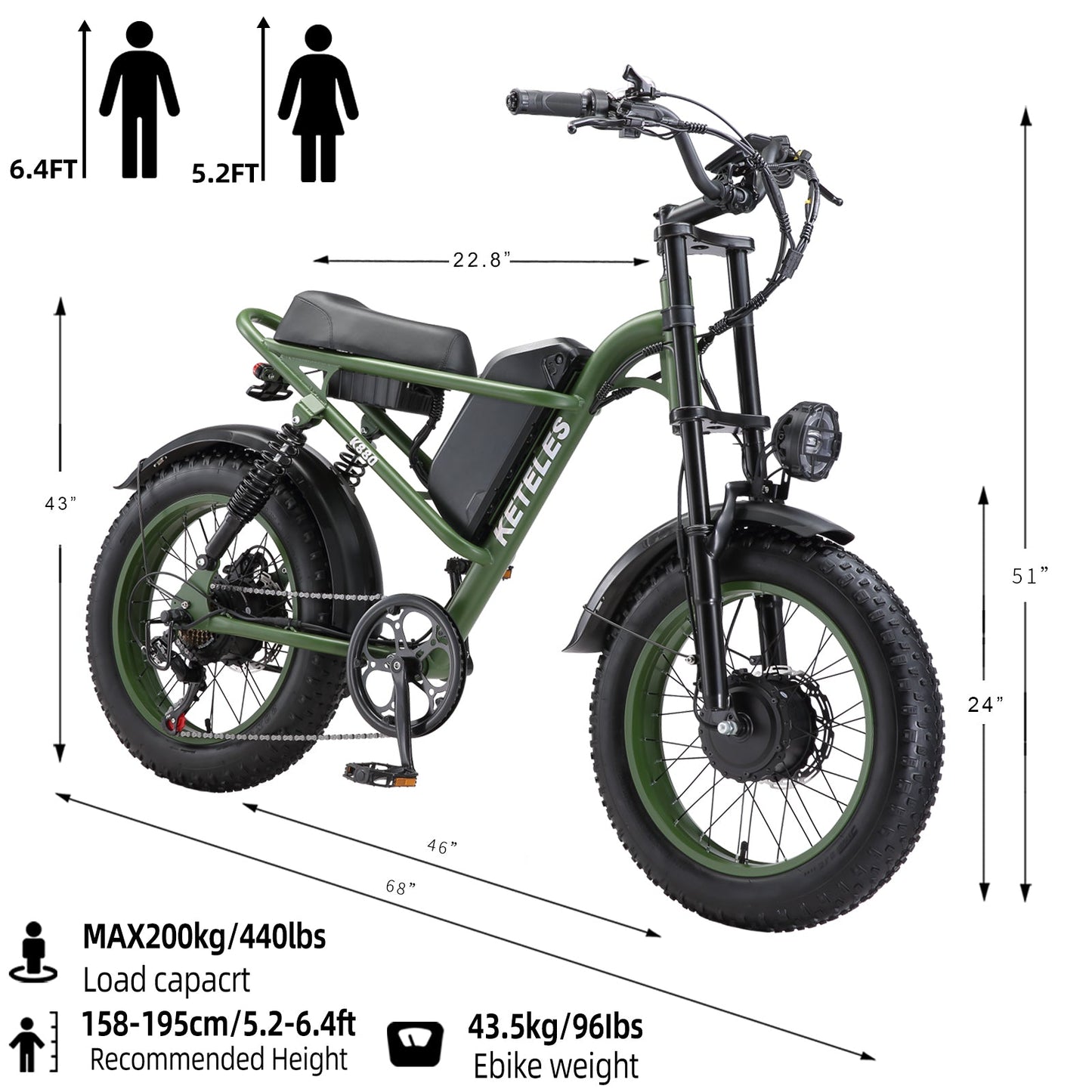 K880 bike dimensions | KETELES Australia Official Store