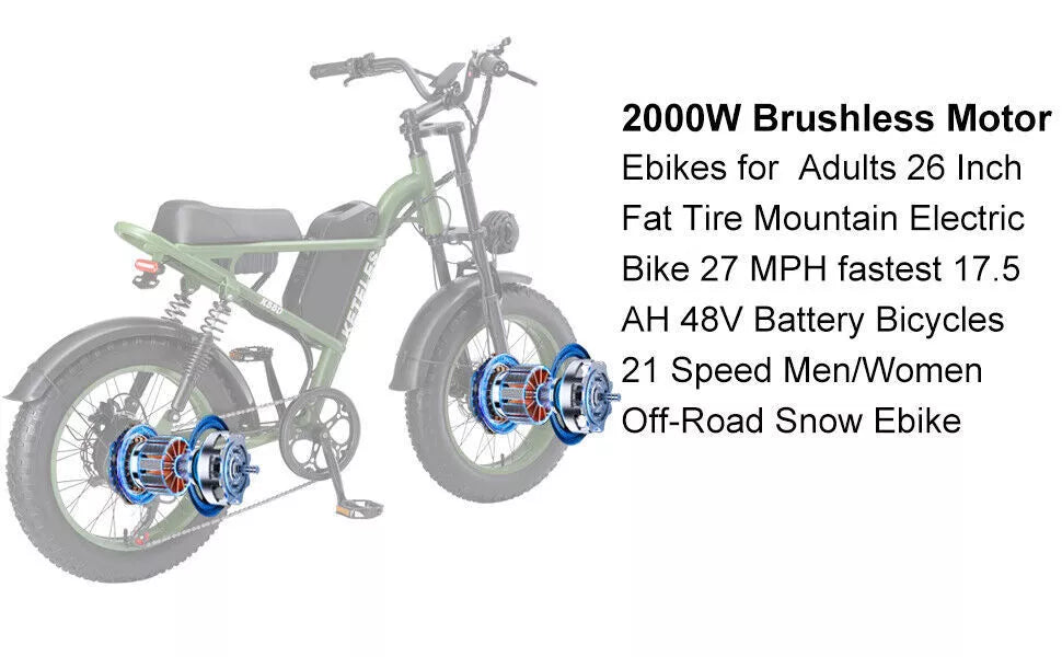 KETELES 30MPH K880 2000W E-Bike 48V 23AH 